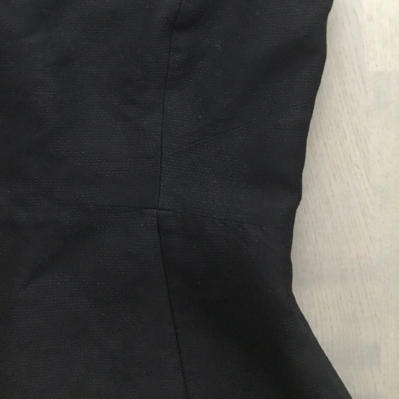 Theory Strapless Sheath Jacquard Little Black Dress w Subtle Floral Print - Picture 4 of 8